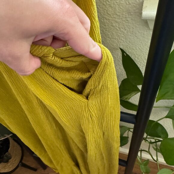Love‎ Stitch Gauze Maxi Dress with Pockets in Mustard Yellow Size S/M - Picture 7 of 8